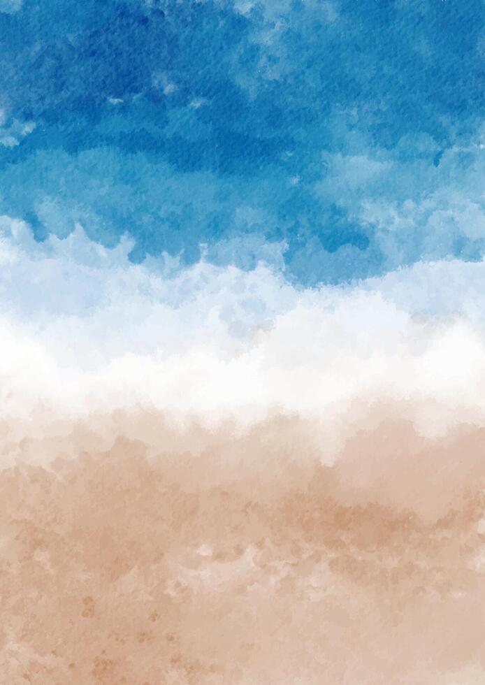 hand painted watercolour abstract beach themed background vector