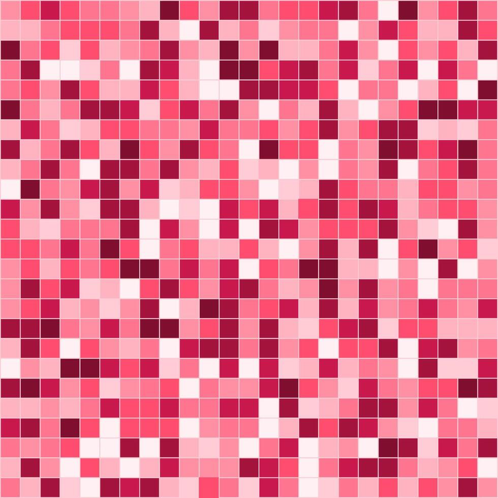 Pink mosaic pixel background in shades of pink vector