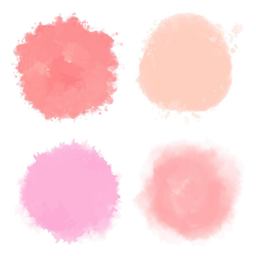 collection of watercolour circular backgrounds vector