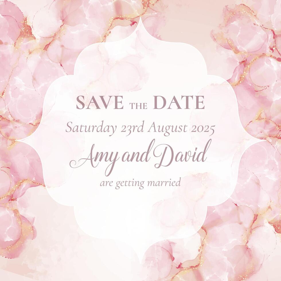 Hand painted save the date invitation design vector