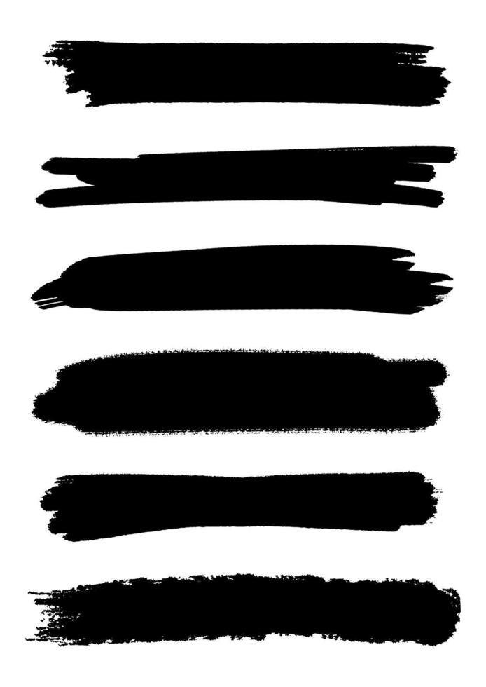 collection of grunge brush strokes vector