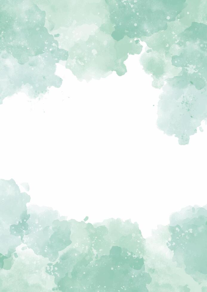 hand painted pastel green watercolour background vector