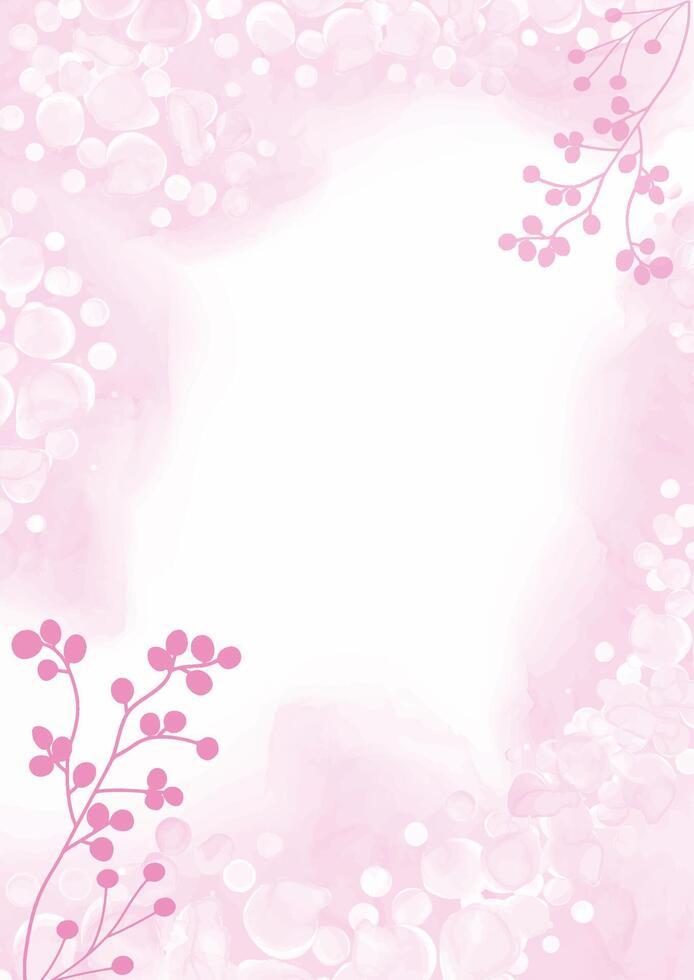 decorative pink watercolour floral background vector