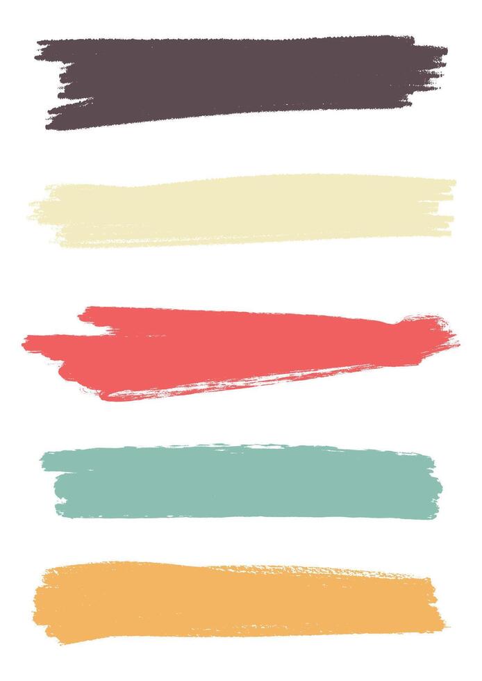 collection of coloured grunge brush strokes vector