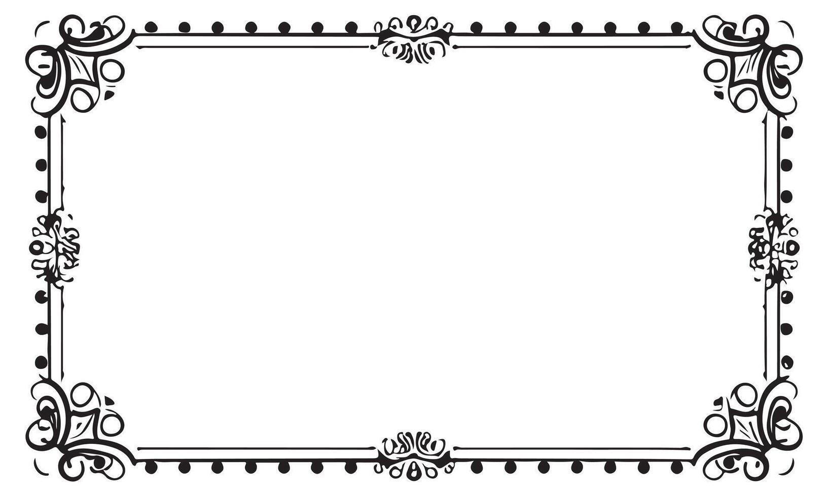 Calligraphic hand drawn doodle floral frame. artistic calligraphy design element. vector