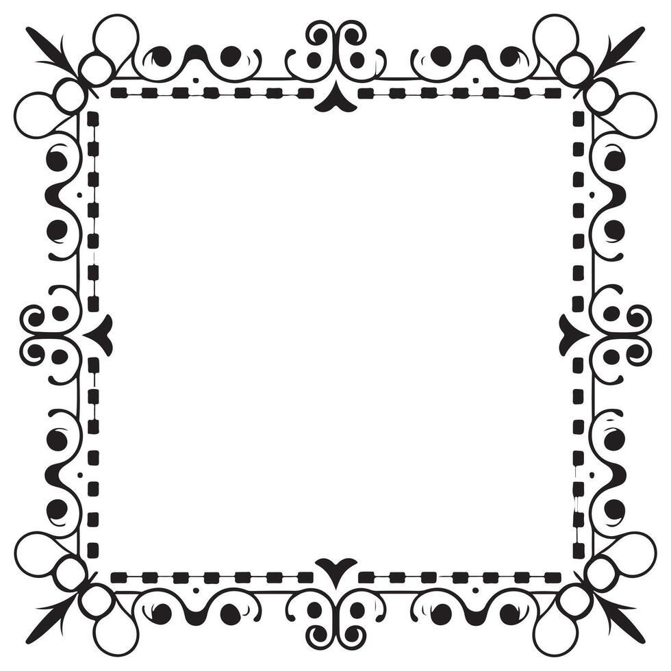 rectangular marco con decorativo esquina. diseño frontera línea negro en blanco antecedentes. vector