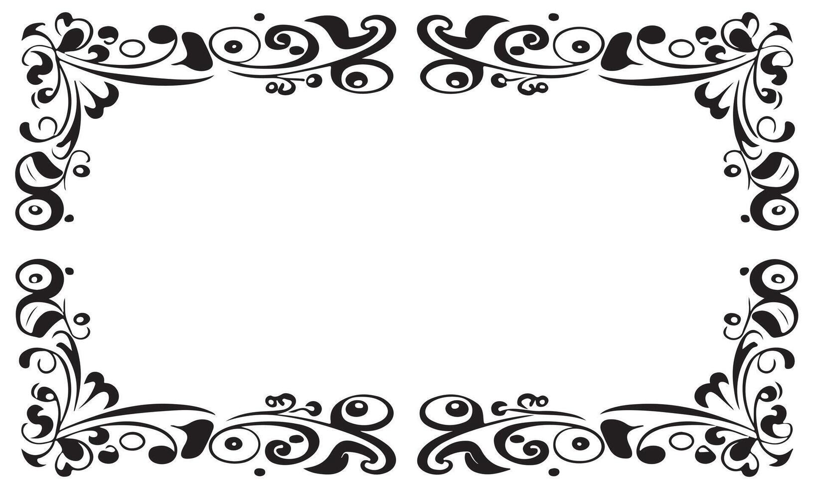 caligráfico mano dibujado garabatear floral marco. artístico caligrafía diseño elemento. vector
