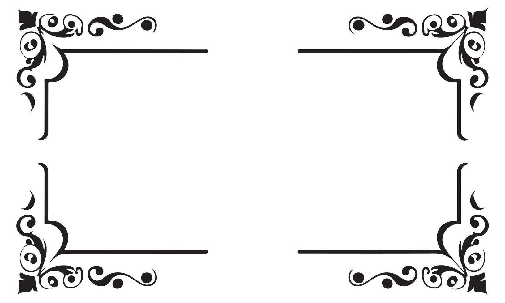 Calligraphic hand drawn doodle floral frame. artistic calligraphy design element. vector
