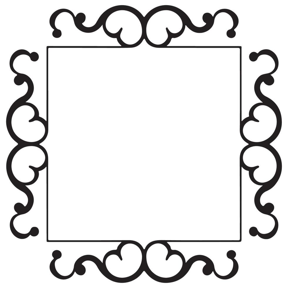 Calligraphic hand drawn doodle floral frame. artistic calligraphy design element. vector
