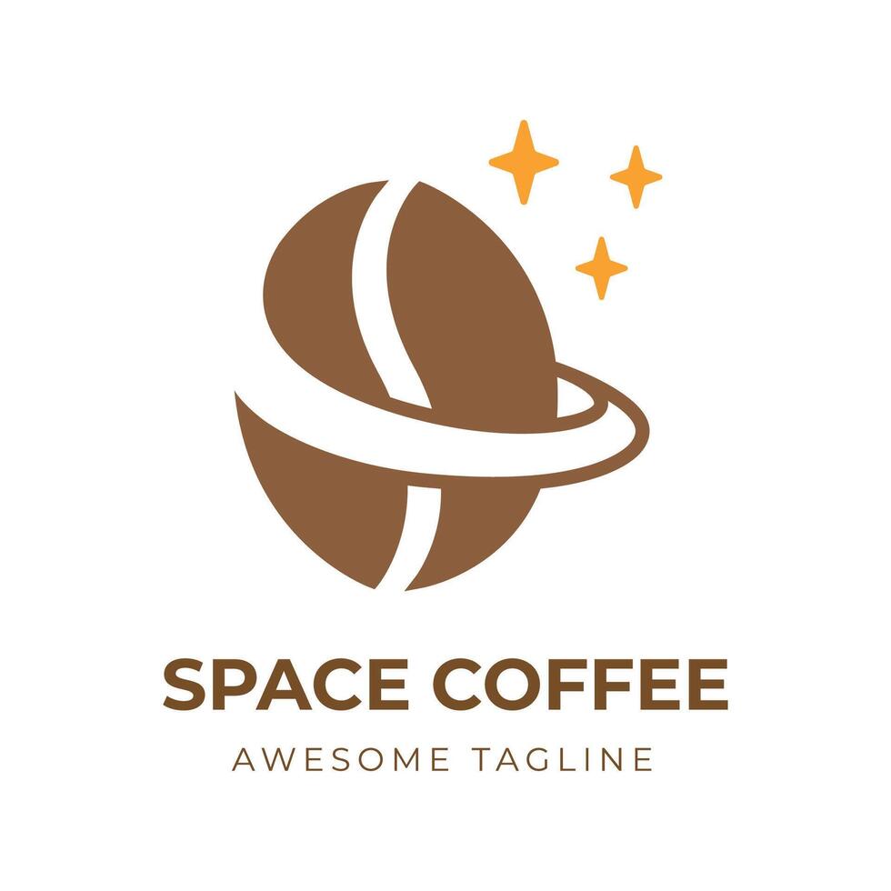 Space Coffee simple logo design vector