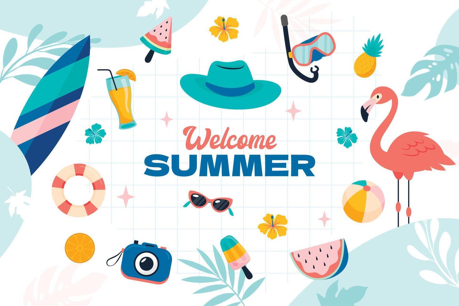 Summer Element Background Vector Illustration