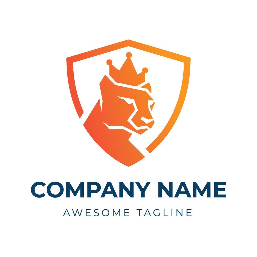King Cheetah Shield Logo Design 40868004 Vector Art at Vecteezy