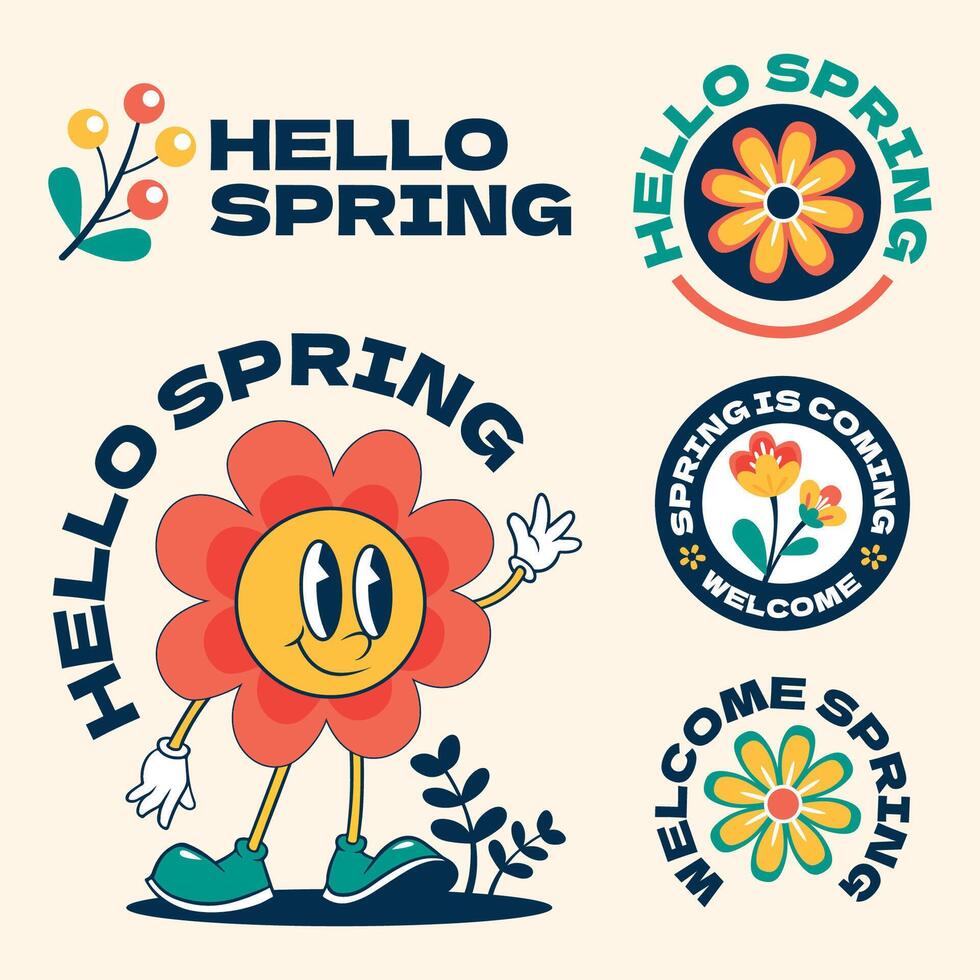 HELLO SPRING VECTOR ILLUSTRATION