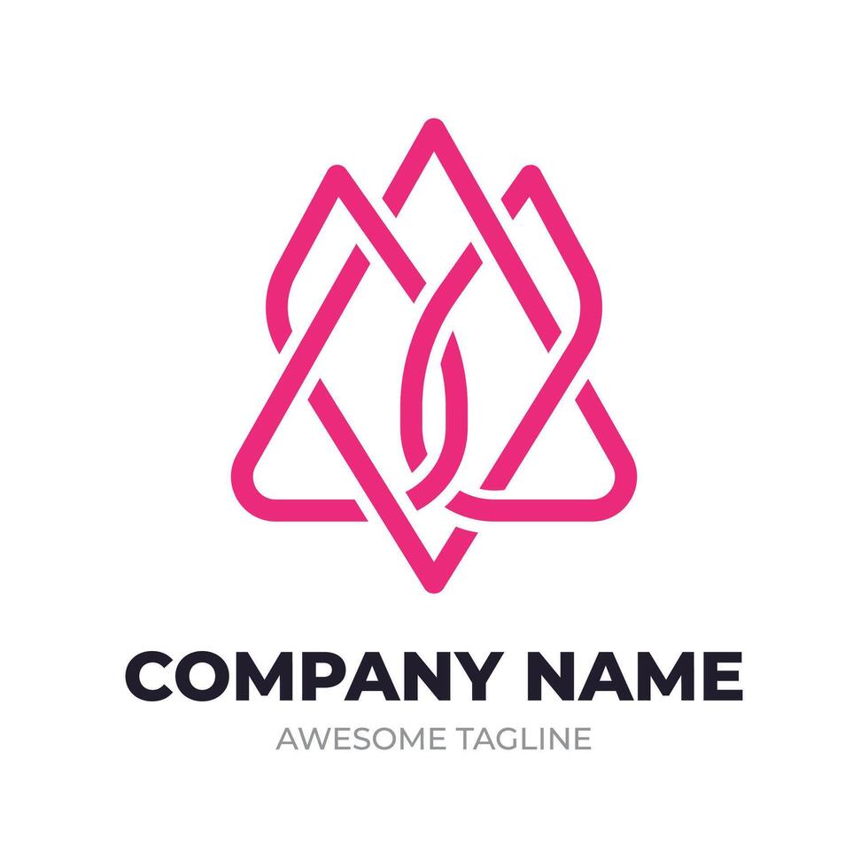 Flat Letter A V logo design vector