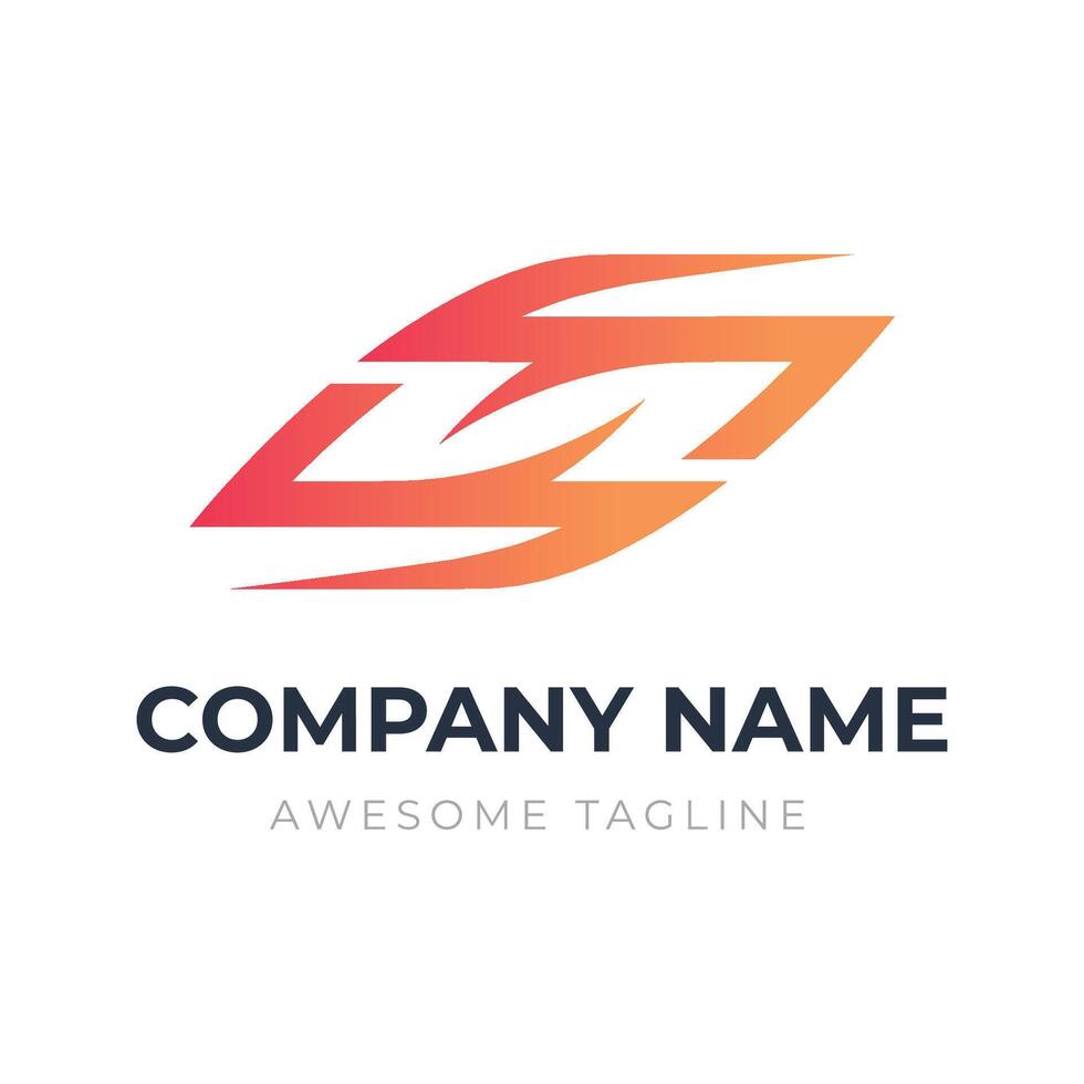 Gradient Letter S N logo design vector