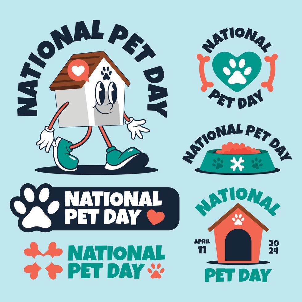 National Pet Day Vector Illustration