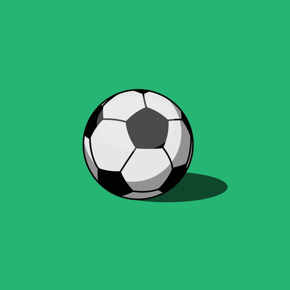 football soccer ball isolated on background. Sport equipment icon. Flat design vector illustration.