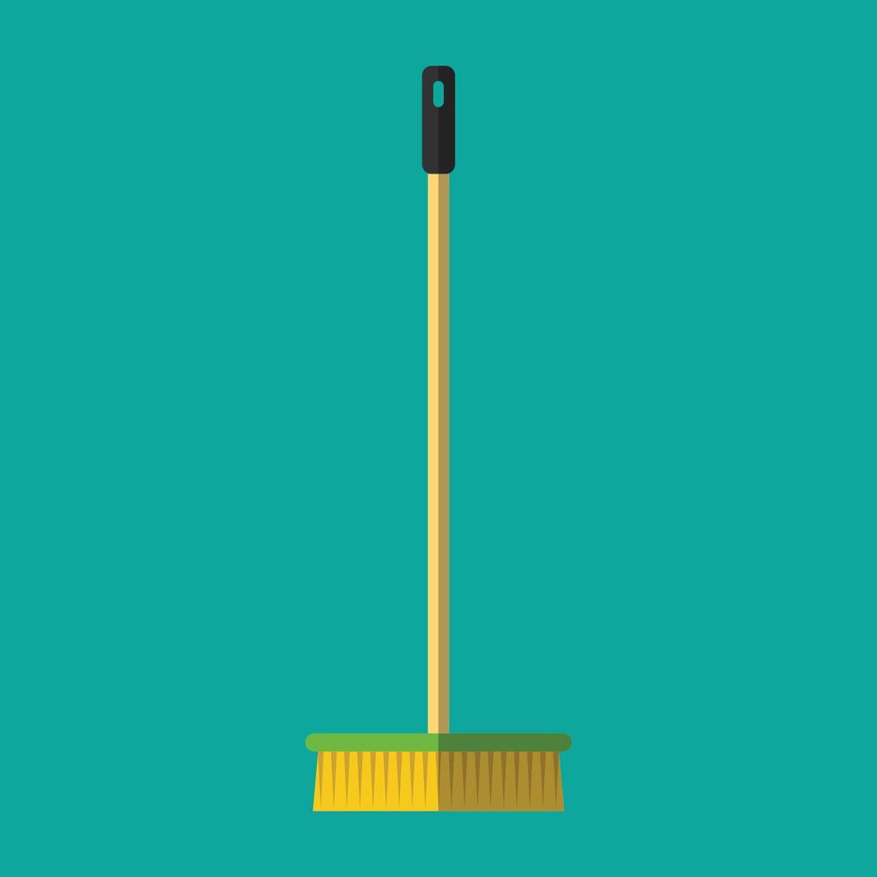 vector brush broom design, flat design isolated background. cleaning equipment design