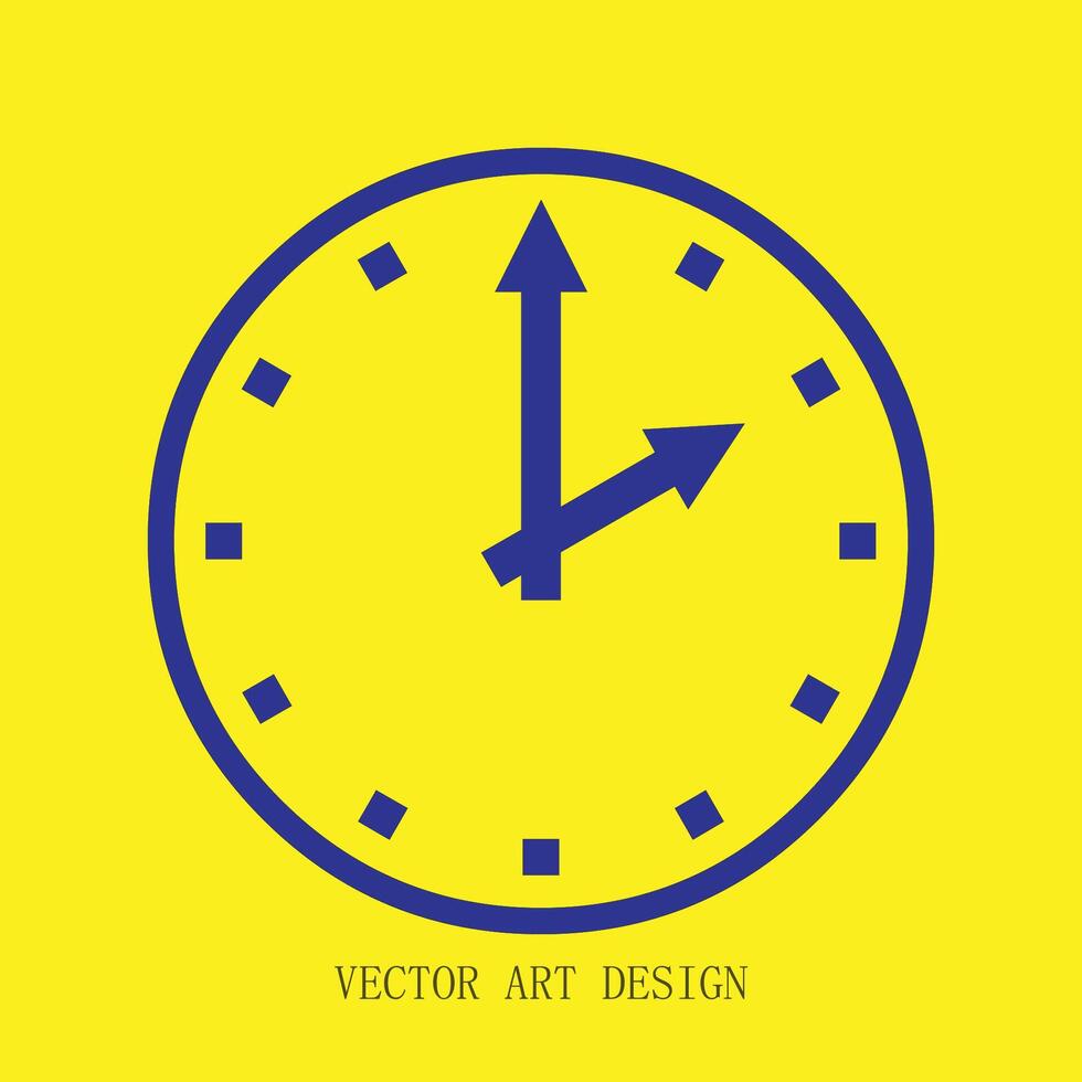 clock on blue vector