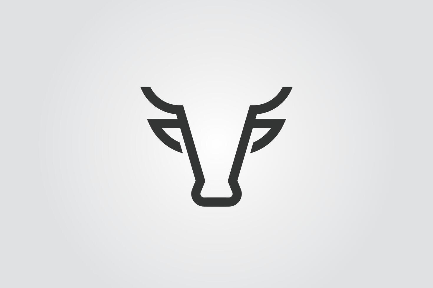 Cow line minimal logo vector