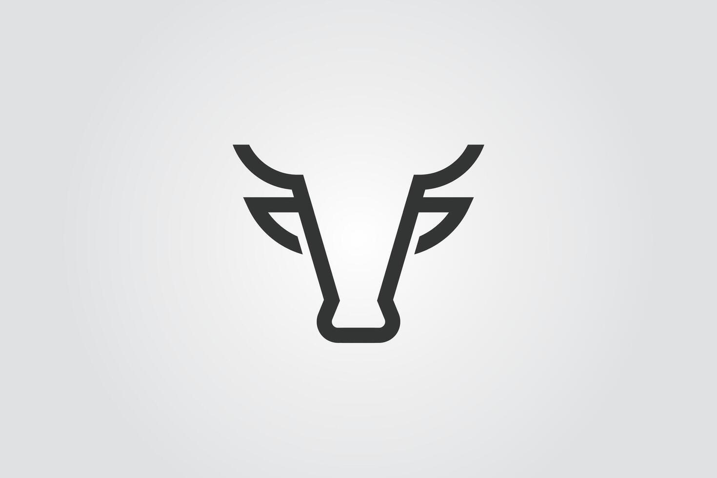 vaca línea mínimo logo vector