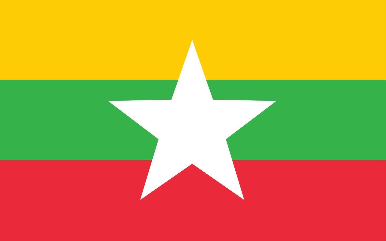 Myanmar national official flag symbol, banner vector illustration.