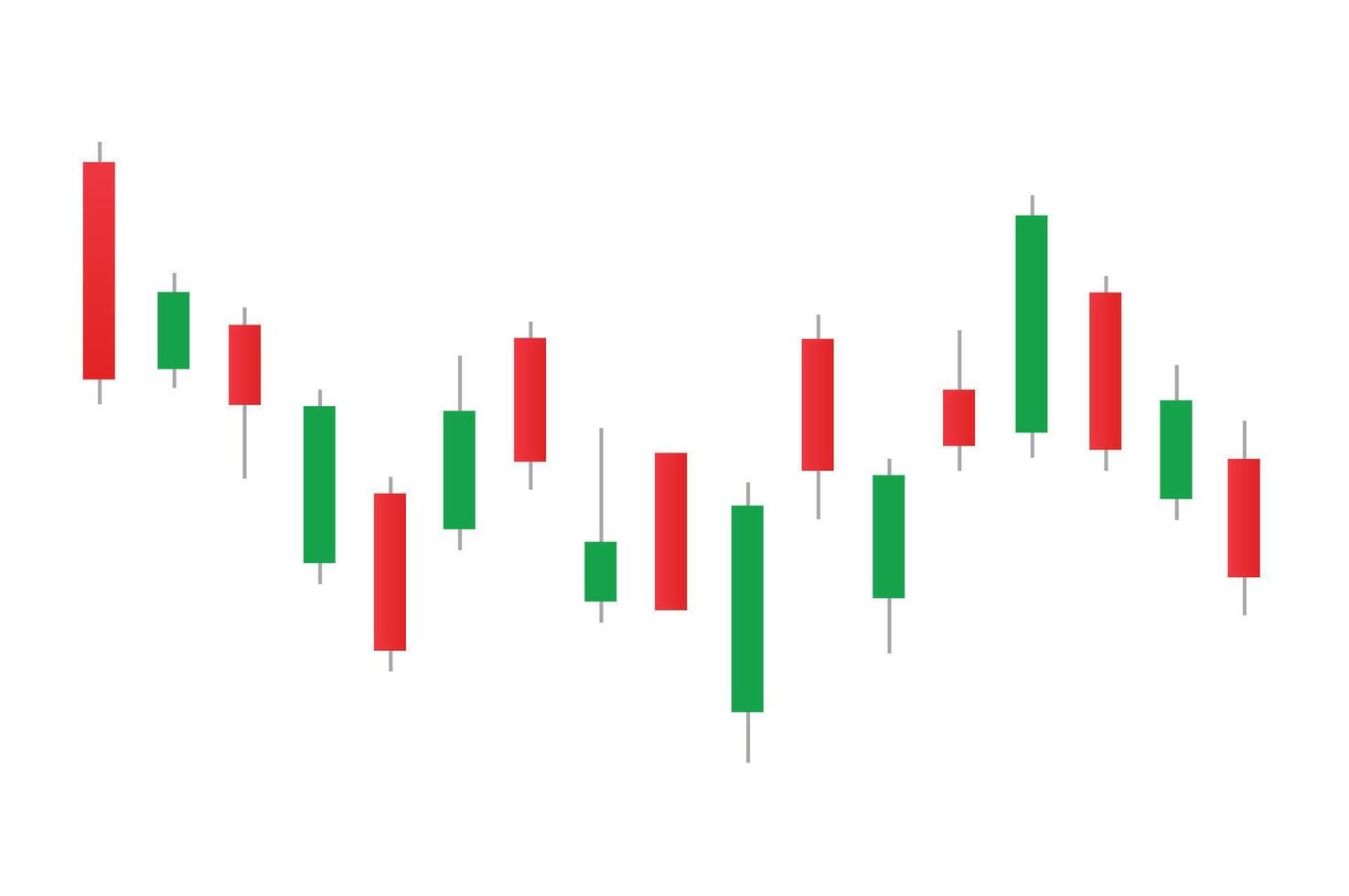 Stock market bar graph, candlestick chart, finance trade data, vector illustration.