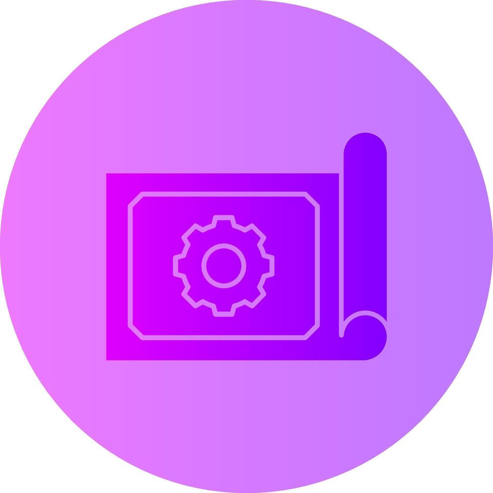 Blueprint Roll Gradient Circle Icon vector