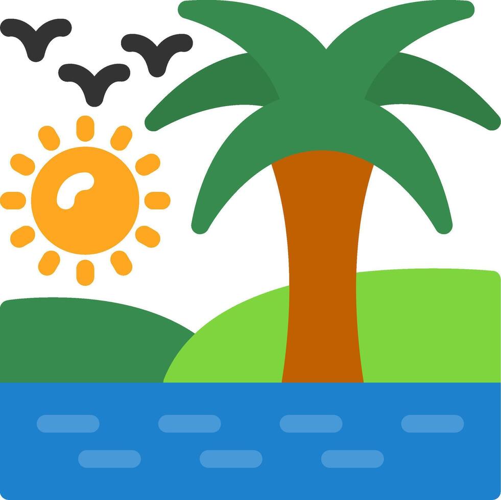 Oasis Flat Icon vector