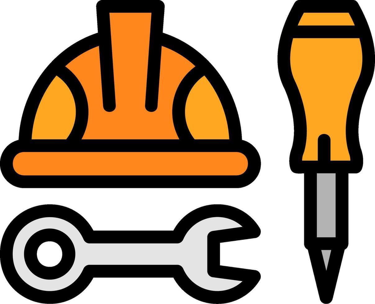 Helmet Working Icon vector