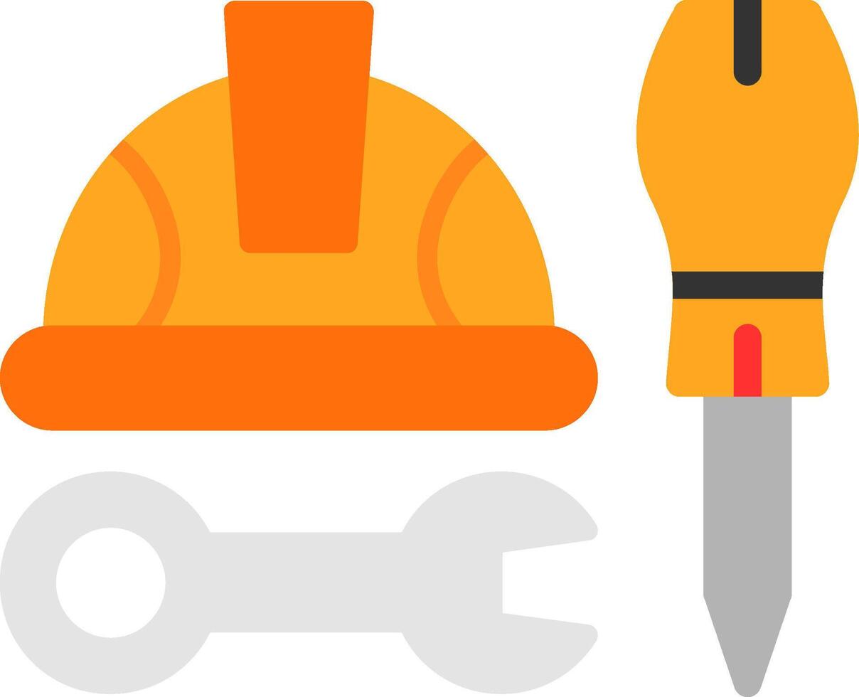 Helmet Working Icon vector