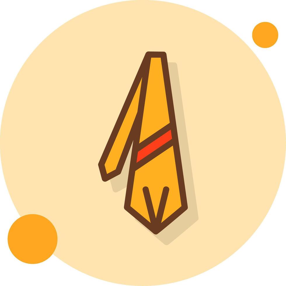 Tie Filled Shadow Cirlce Icon vector