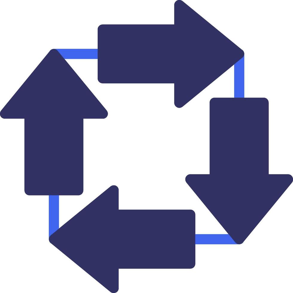 Counter Clockwise Arrows Solid Two Color Icon vector