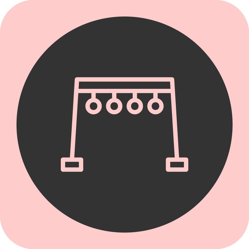 Monkey Bars Linear Round Icon vector