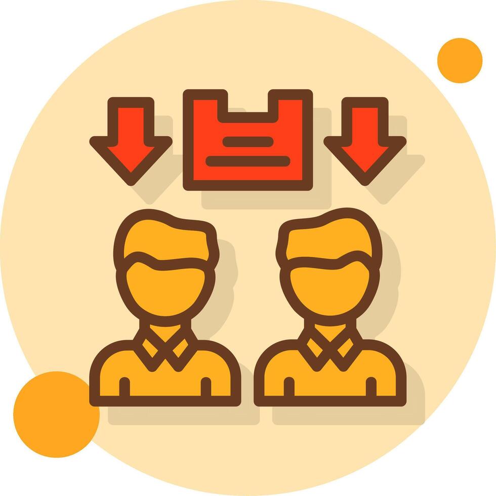 Voting Filled Shadow Cirlce Icon vector