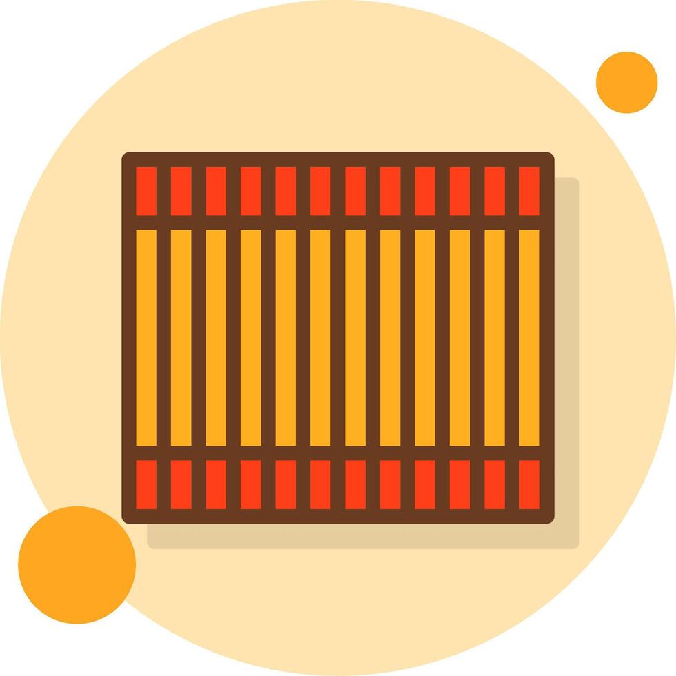 Bamboo Mat Filled Shadow Cirlce Icon vector