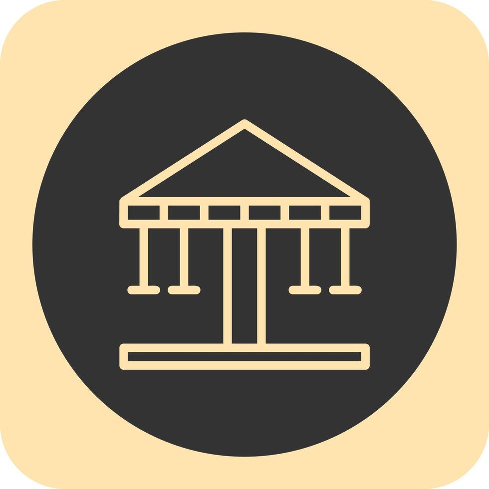 Merry-Go-Round Linear Round Icon vector