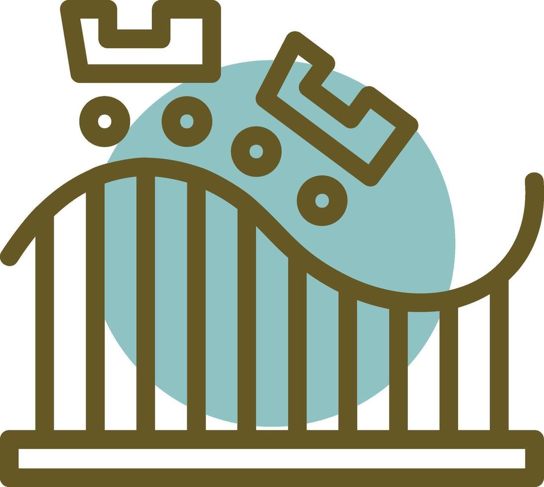 Roller Coaster Linear Circle Icon vector