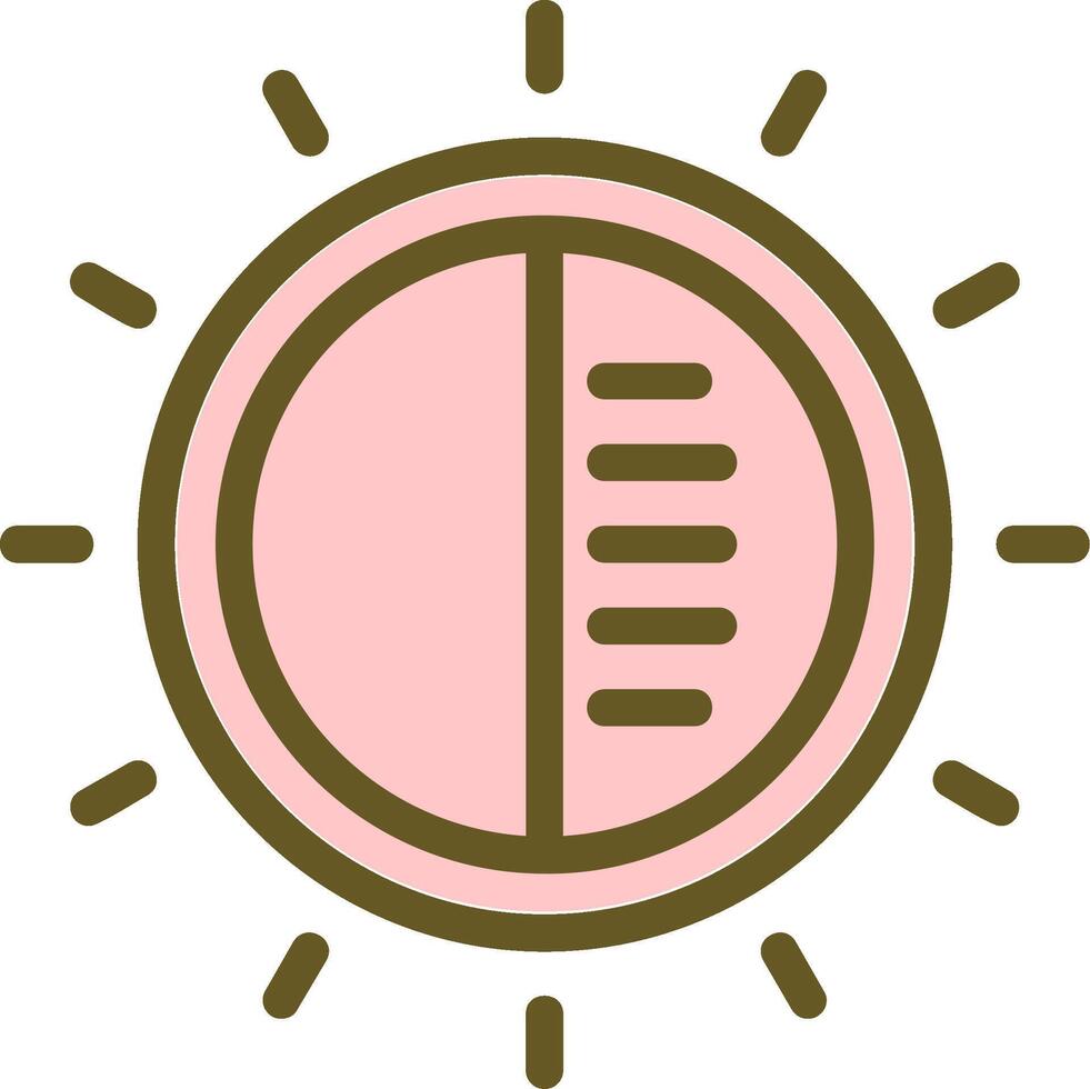 Sun Linear Circle Icon vector