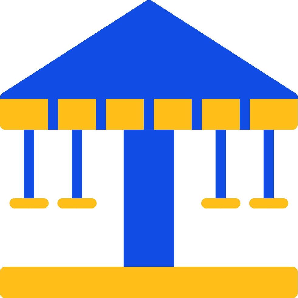 Merry-Go-Round Flat Two color Icon vector