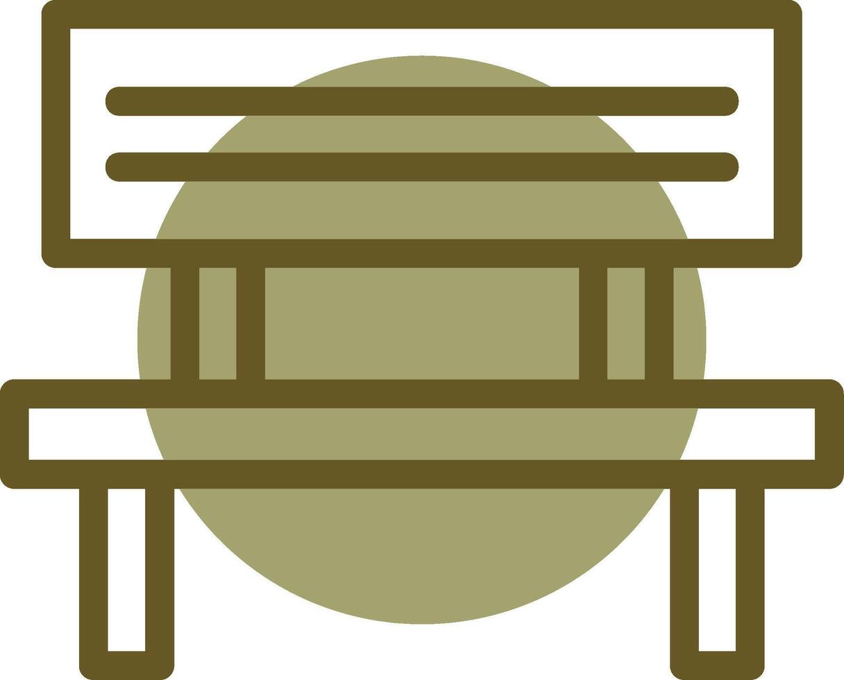 Bench Linear Circle Icon vector