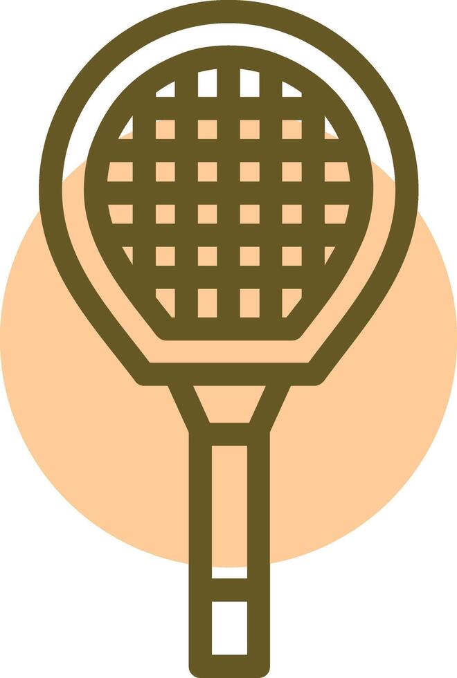 Badminton Racket Linear Circle Icon vector