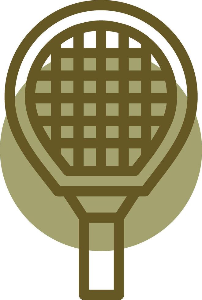 Tennis Racket Linear Circle Icon vector