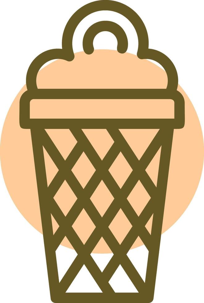 Ice Cream Cone Linear Circle Icon vector