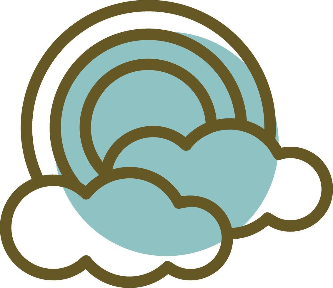 Rainbow Linear Circle Icon vector