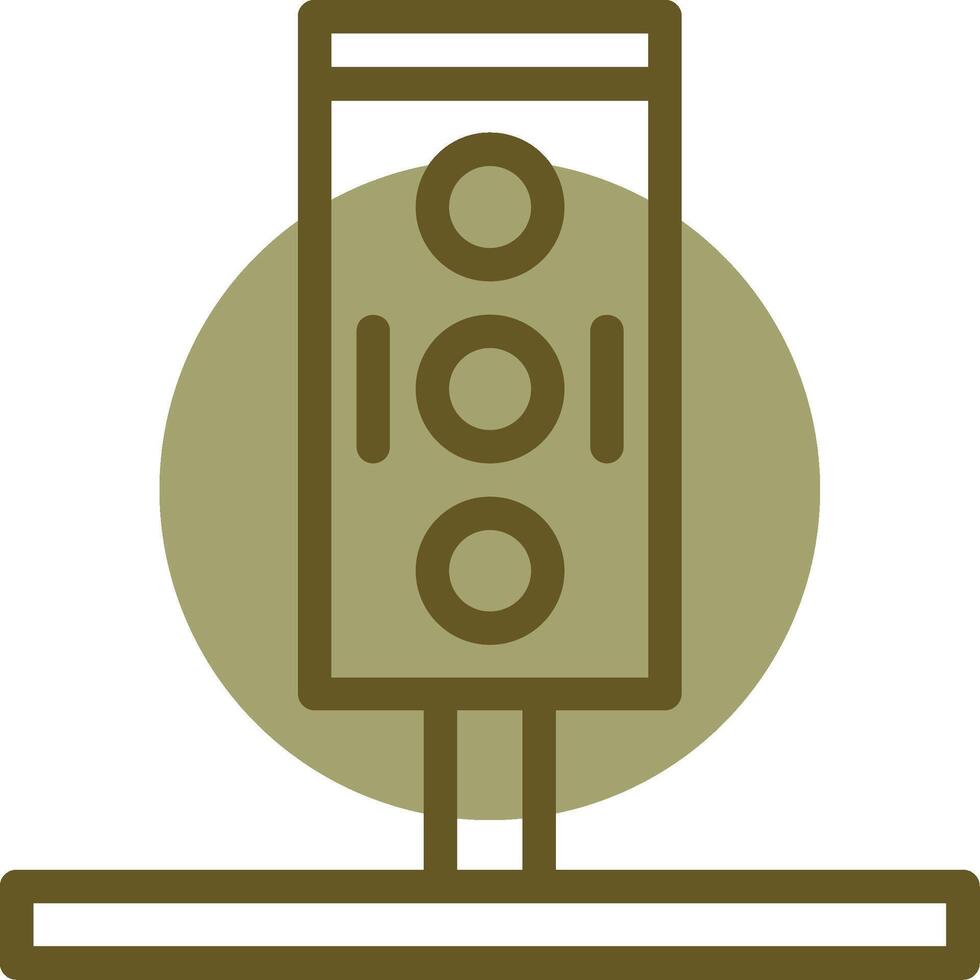 Traffic Light Linear Circle Icon vector