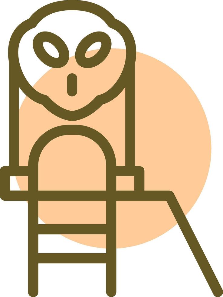 Alien Linear Circle Icon vector