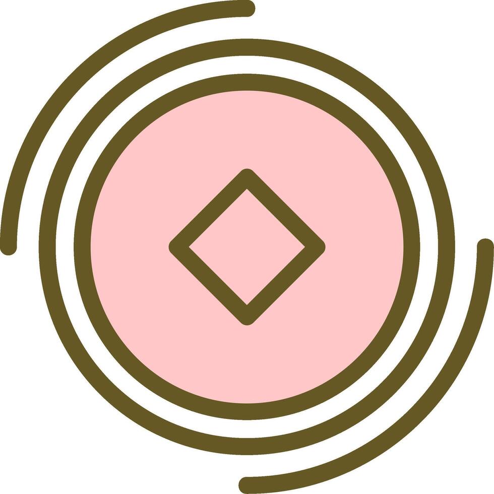 Frisbee Linear Circle Icon vector