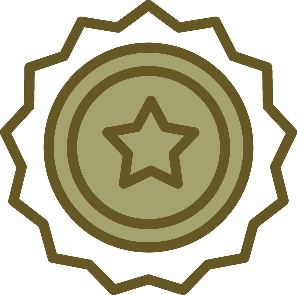 Sheriff Badge Linear Circle Icon vector