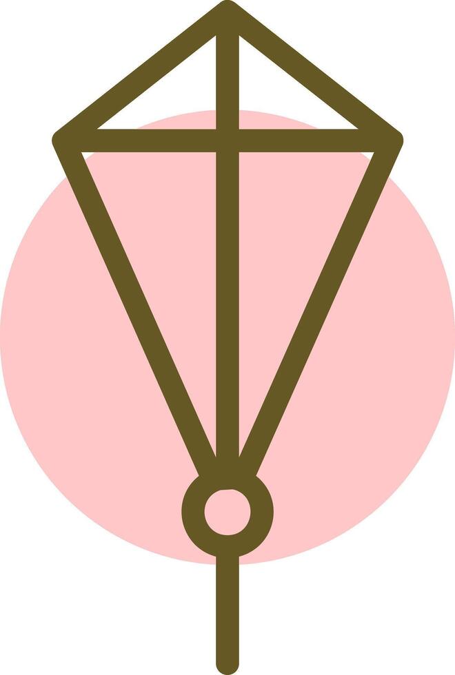 Kite Linear Circle Icon vector